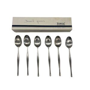 Vintage Towle Lauffer Design 3 Japan Stainless Teaspoons Set 6 MCM 1970s
